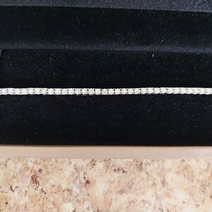 2.5mm Genuine Moissanite Bracelet Rhodium Plated 925 Sterling Silver